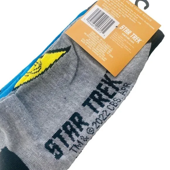 NEW 2 Star Trek The Original Series Crew Socks Captain Kirk and Spock - Picture 6 of 9